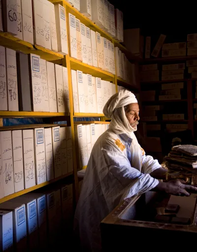 bibliothèque Ahmed Mahmoud, à Chinguetti en Mauritanie
