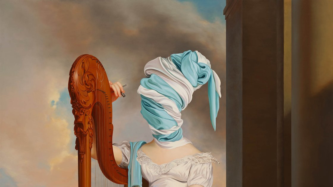 Ewa Juszkiewicz, The Harpist (after Thomas Sully), 2023